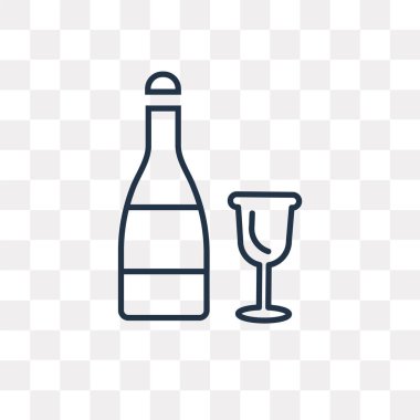 Şampanya vektör anahat simgesini şeffaf arka plan üzerinde yüksek kalitede doğrusal şampanya saydamlık kavramı izole olabilir kullanılan web ve mobil