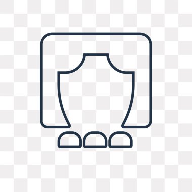 Tiyatro vektör anahat simgesini şeffaf arka plan üzerinde yüksek kalitede doğrusal tiyatro saydamlık kavramı izole olabilir kullanılan web ve mobil