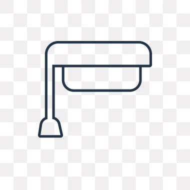 Mezuniyet kap vektör anahat simgesini şeffaf arka plan üzerinde yüksek kalitede doğrusal mezuniyet kap saydamlık kavramı izole olabilir kullanılan web ve mobil