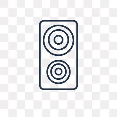 Hoparlör vektör anahat simgesini şeffaf arka plan üzerinde yüksek kalitede doğrusal hoparlör saydamlık kavramı izole olabilir kullanılan web ve mobil