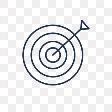 Hedef vektör anahat simgesini şeffaf arka plan üzerinde yüksek kalitede doğrusal hedef saydamlık kavramı izole olabilir kullanılan web ve mobil