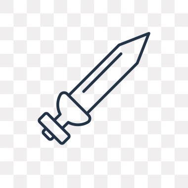 Kılıç vektör anahat simgesini şeffaf arka plan üzerinde yüksek kalitede doğrusal kılıç saydamlık kavramı izole olabilir kullanılan web ve mobil