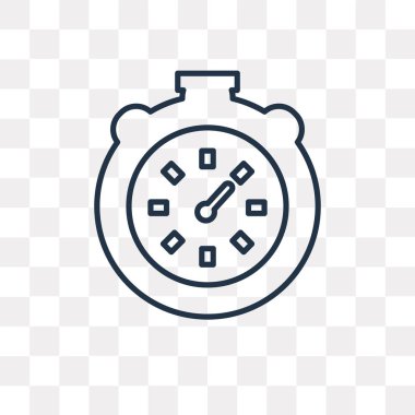 Büyük kronometre vektör anahat simgesini şeffaf arka plan üzerinde yüksek kalitede doğrusal büyük kronometre saydamlık kavramı izole olabilir kullanılan web ve mobil
