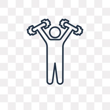 Şeffaf arka plan üzerinde izole Dumbbells vektör anahat simgesini kaldırma, yüksek kalitede doğrusal halter kaldırma saydamlık kavramı kullanılan web ve mobil olabilir