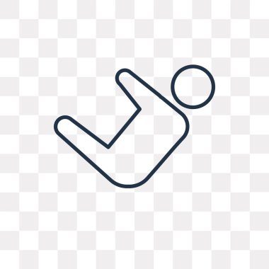 Karın egzersizleri vektör anahat simgesini şeffaf arka plan üzerinde yüksek kalitede doğrusal karın egzersizleri saydamlık kavramı izole olabilir kullanılan web ve mobil