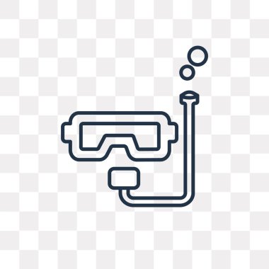 Şnorkel vektör anahat simgesini şeffaf arka plan üzerinde yüksek kalitede doğrusal şnorkel saydamlık kavramı izole olabilir kullanılan web ve mobil