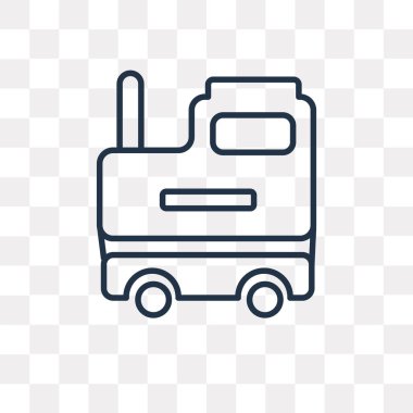 Oyuncak tren vektör anahat simgesini şeffaf arka plan üzerinde yüksek kalitede doğrusal oyuncak tren saydamlık kavramı izole olabilir kullanılan web ve mobil