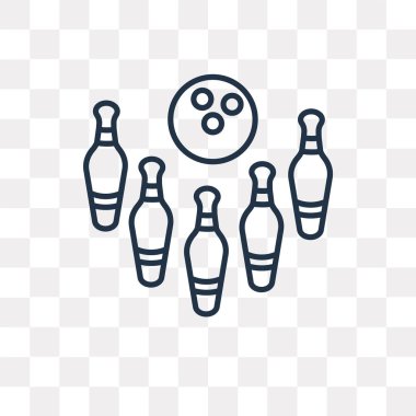 Vektör anahat simgesini şeffaf arka plan üzerinde izole Bovling, yüksek kalitede doğrusal Bowling saydamlık kavramı kullanılan web ve mobil olabilir