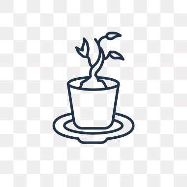 Bitki vektör anahat simgesini şeffaf arka plan üzerinde yüksek kalitede doğrusal bitki saydamlık kavramı izole olabilir kullanılan web ve mobil