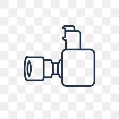 Saydam arka plan üzerinde yüksek kalitede doğrusal kamera saydamlık kavramı izole kamera vektör anahat simgesi olabilir kullanılan web ve mobil