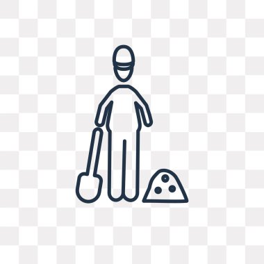 İnşaat işçisi vektör anahat simgesini şeffaf arka plan üzerinde yüksek kalitede doğrusal inşaat işçisi saydamlık kavramı izole olabilir kullanılan web ve mobil