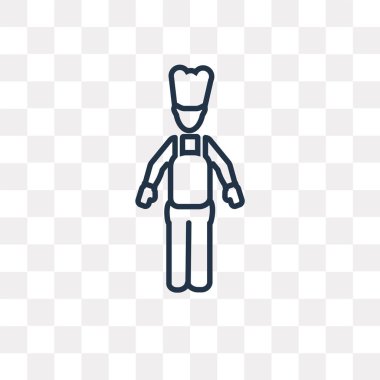 Mutfak Şef vektör anahat simgesini şeffaf arka plan üzerinde yüksek kalitede doğrusal mutfak Şef saydamlık kavramı izole olabilir kullanılan web ve mobil