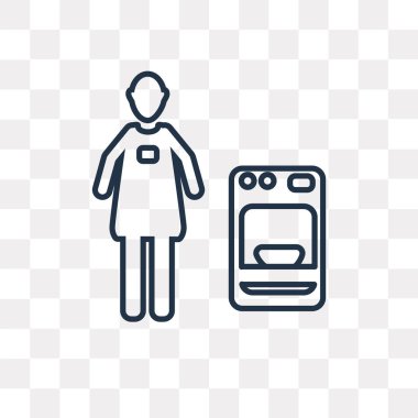 Kadın yemek vektör anahat simgesini şeffaf arka plan üzerinde yüksek kalitede doğrusal kadın yemek saydamlık kavramı izole olabilir kullanılan web ve mobil