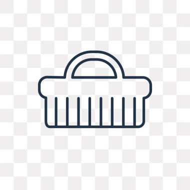 Fırça vektör anahat simgesini şeffaf arka plan üzerinde yüksek kalitede doğrusal fırça saydamlık kavramı izole olabilir kullanılan web ve mobil