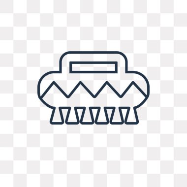 Fırça vektör anahat simgesini şeffaf arka plan üzerinde yüksek kalitede doğrusal fırça saydamlık kavramı izole olabilir kullanılan web ve mobil