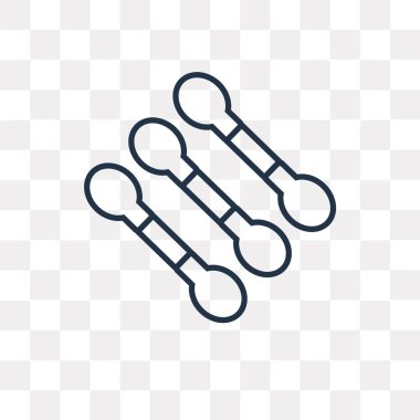 Vektör anahat simgesini şeffaf arka plan üzerinde izole pamuklu çubuk, yüksek kalitede doğrusal pamuk temizleme bezi saydamlık kavramı kullanılan web ve mobil olabilir