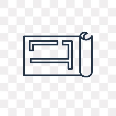 Planı vektör anahat simgesini şeffaf arka plan üzerinde yüksek kalitede doğrusal planı saydamlık kavramı izole olabilir kullanılan web ve mobil