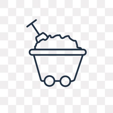 Kömür vektör anahat simgesini şeffaf arka plan üzerinde yüksek kalitede doğrusal kömür saydamlık kavramı izole olabilir kullanılan web ve mobil