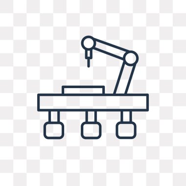 Robotik kol vektör anahat simgesini şeffaf arka plan üzerinde yüksek kalitede doğrusal robotik kol saydamlık kavramı izole olabilir kullanılan web ve mobil