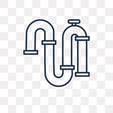 Boru vektör anahat simgesini şeffaf arka plan üzerinde yüksek kalitede doğrusal boru saydamlık kavramı izole olabilir kullanılan web ve mobil