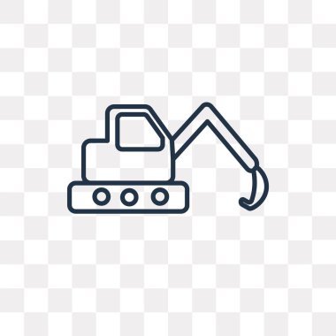 Kullandığınız web ve Mobil ekskavatör vektör anahat simgesini şeffaf arka plan üzerinde yüksek kalitede doğrusal Ekskavatör saydamlık kavramı izole olabilir