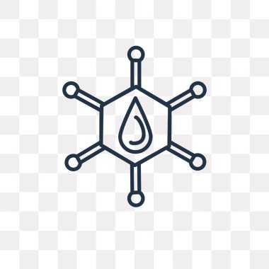 Molekül vektör anahat simgesini şeffaf arka plan üzerinde yüksek kalitede doğrusal molekül saydamlık kavramı izole olabilir kullanılan web ve mobil