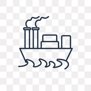 Petrol tankeri vektör anahat simgesini şeffaf arka plan üzerinde yüksek kalitede doğrusal petrol tankeri saydamlık kavramı izole olabilir kullanılan web ve mobil