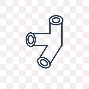 Boru vektör anahat simgesini şeffaf arka plan üzerinde yüksek kalitede doğrusal boru saydamlık kavramı izole olabilir kullanılan web ve mobil