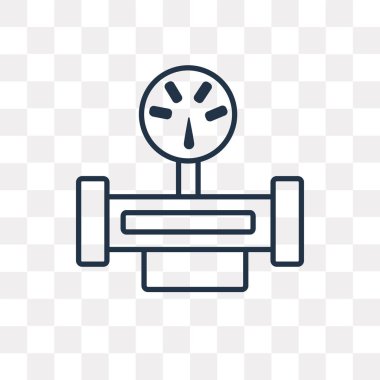 Ölçer vektör anahat simgesini şeffaf arka plan üzerinde yüksek kalitede doğrusal ölçer saydamlık kavramı izole olabilir kullanılan web ve mobil