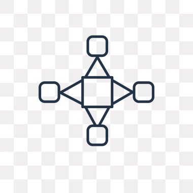 Enterkonnekte vektör anahat simgesini şeffaf arka plan üzerinde yüksek kalitede doğrusal enterkonnekte saydamlık kavramı izole olabilir kullanılan web ve mobil