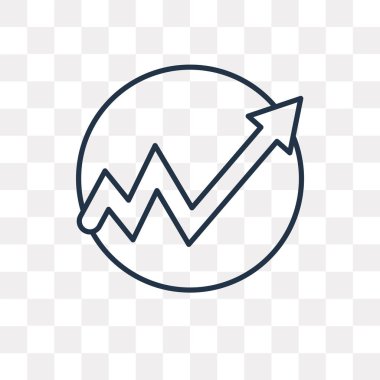 Çizgi grafik vektör anahat simgesini şeffaf arka plan üzerinde yüksek kalitede doğrusal çizgi grafik saydamlık kavramı izole olabilir kullanılan web ve mobil