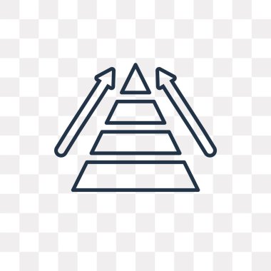 Piramit grafik vektör anahat simgesini şeffaf arka plan üzerinde yüksek kalitede doğrusal piramit grafik saydamlık kavramı izole olabilir kullanılan web ve mobil