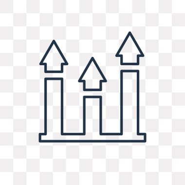 Şeffaf arka plan üzerinde izole grafik vektör anahat simgesini yüksek kalitede doğrusal çubuk grafik saydamlık kavramı kullanılan web ve mobil olabilir