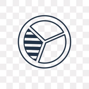 Pasta grafiği vektör anahat simgesini şeffaf arka plan üzerinde yüksek kalitede doğrusal pasta grafiği saydamlık kavramı izole olabilir kullanılan web ve mobil
