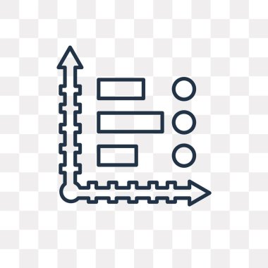 Şeffaf arka plan üzerinde izole grafik vektör anahat simgesini yüksek kalitede doğrusal çubuk grafik saydamlık kavramı kullanılan web ve mobil olabilir