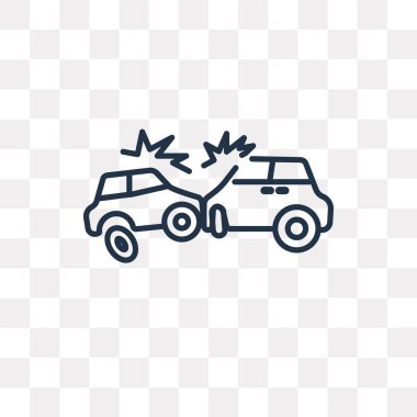 Kaza vektör anahat simgesini şeffaf arka plan üzerinde yüksek kalitede doğrusal kazasında saydamlık kavramı izole kullanılan web ve mobil olabilir