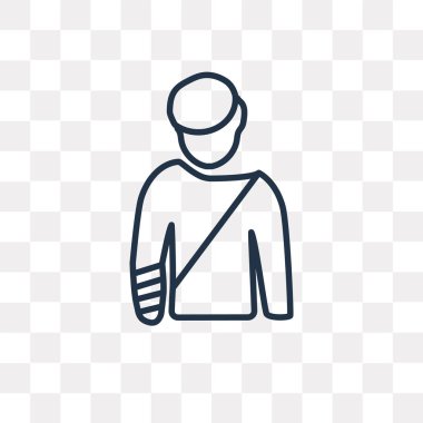 Wounded vektör anahat simgesini şeffaf arka plan üzerinde yüksek kalitede doğrusal Wounded saydamlık kavramı izole olabilir kullanılan web ve mobil