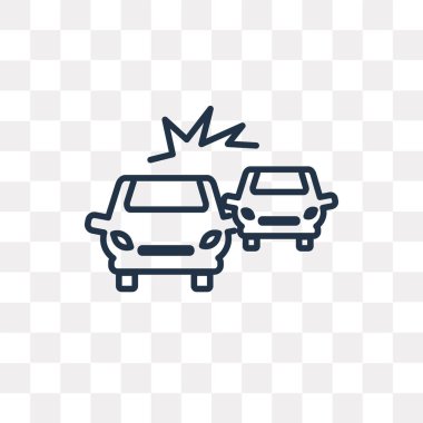 Kaza vektör anahat simgesini şeffaf arka plan üzerinde yüksek kalitede doğrusal kaza saydamlık kavramı izole olabilir kullanılan web ve mobil