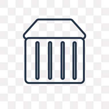 Saydam arka plan üzerinde yüksek kalitede doğrusal konteyner saydamlık kavramı izole konteyner vektör anahat simgesini kullandığınız web ve mobil olabilir