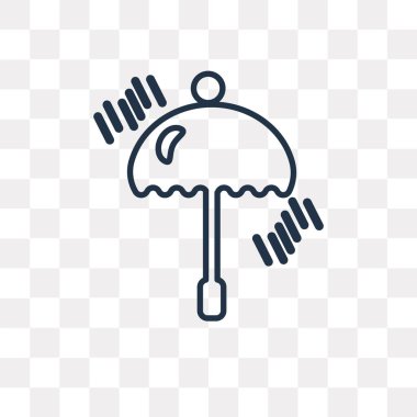 Şemsiye vektör anahat simgesini şeffaf arka plan üzerinde yüksek kalitede doğrusal şemsiye saydamlık kavramı izole olabilir kullanılan web ve mobil