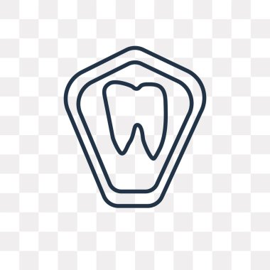Diş vektör anahat simgesini şeffaf arka plan üzerinde yüksek kalitede doğrusal diş saydamlık kavramı izole olabilir kullanılan web ve mobil