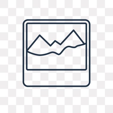 Resim vektör anahat simgesini şeffaf arka plan üzerinde yüksek kalitede doğrusal resim saydamlık kavramı izole olabilir kullanılan web ve mobil