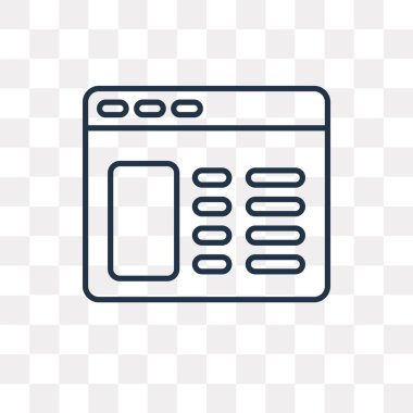 Kullandığınız web ve mobil tarayıcı vektör anahat simgesini şeffaf arka plan üzerinde yüksek kalitede doğrusal tarayıcı saydamlık kavramı izole olabilir