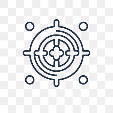 Hedef vektör anahat simgesini şeffaf arka plan üzerinde yüksek kalitede doğrusal hedef saydamlık kavramı izole olabilir kullanılan web ve mobil