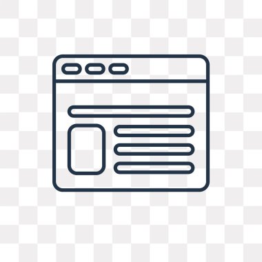 Kullandığınız web ve mobil tarayıcı vektör anahat simgesini şeffaf arka plan üzerinde yüksek kalitede doğrusal tarayıcı saydamlık kavramı izole olabilir