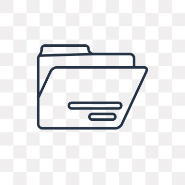 Klasör vektör anahat simgesini şeffaf arka plan üzerinde yüksek kalitede doğrusal klasör saydamlık kavramı izole olabilir kullanılan web ve mobil