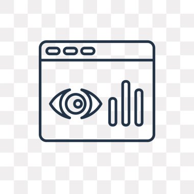 Kullandığınız web ve mobil tarayıcı vektör anahat simgesini şeffaf arka plan üzerinde yüksek kalitede doğrusal tarayıcı saydamlık kavramı izole olabilir