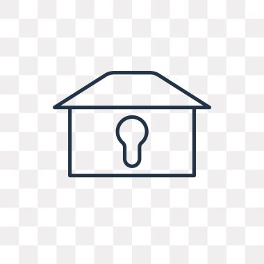 Kullandığınız web ve mobil ev vektör anahat simgesini şeffaf arka plan üzerinde yüksek kalitede doğrusal House saydamlık kavramı izole olabilir
