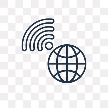 Kullandığınız web ve Mobil Internet vektör anahat simgesini şeffaf arka plan üzerinde yüksek kalitede doğrusal Internet saydamlık kavramı izole olabilir