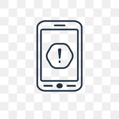 Akıllı telefon vektör anahat simgesini şeffaf arka plan üzerinde yüksek kalitede doğrusal Smartphone saydamlık kavramı izole olabilir kullanılan web ve mobil